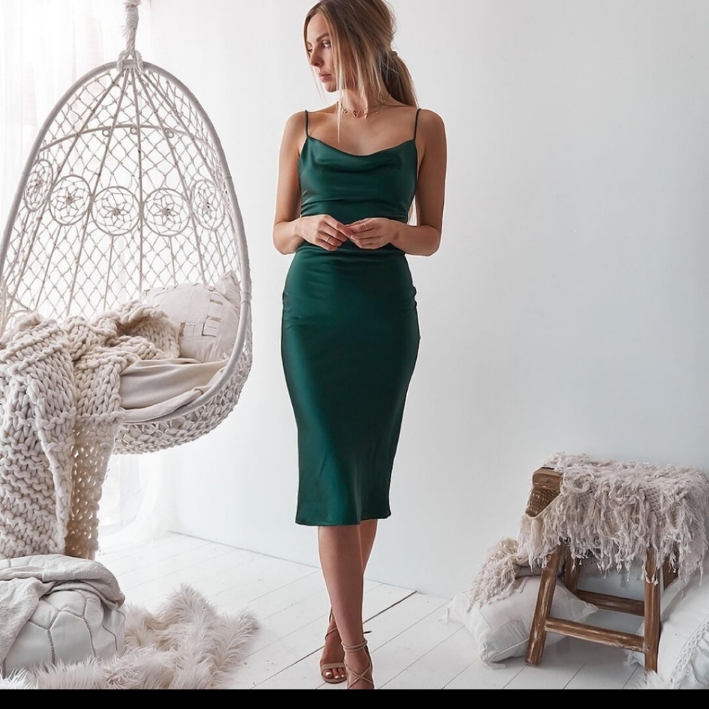 Natalia Dress Emerald Green